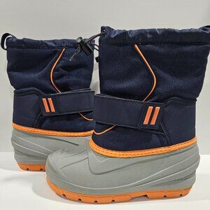 Cat & Jack Kids Thermolite Snow Boots Size 13 Navy Gray Orange
